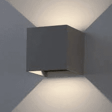 APLIQUE LED CUBO CINZA - ÂNGULO AJUSTÁVEL (3W + 3W) 3CCT