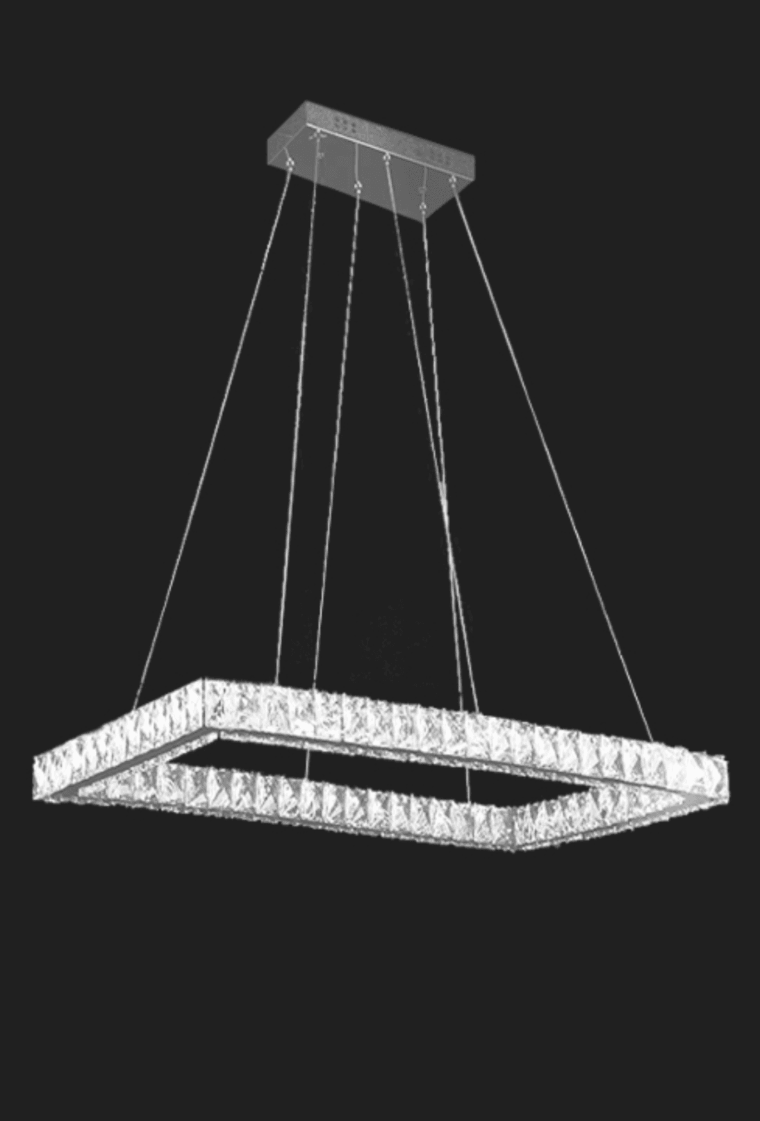 Candeeiro suspensão cristal Rectanglux 50w