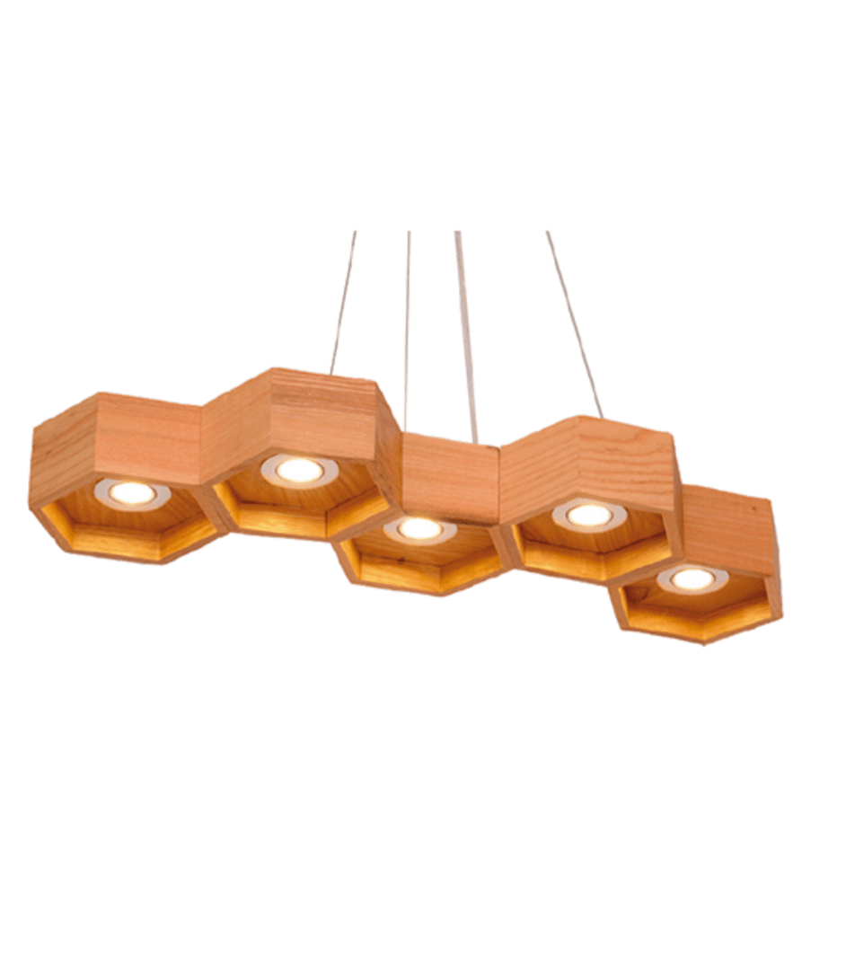 Candeeiro suspensão vintage cinco favos 15w