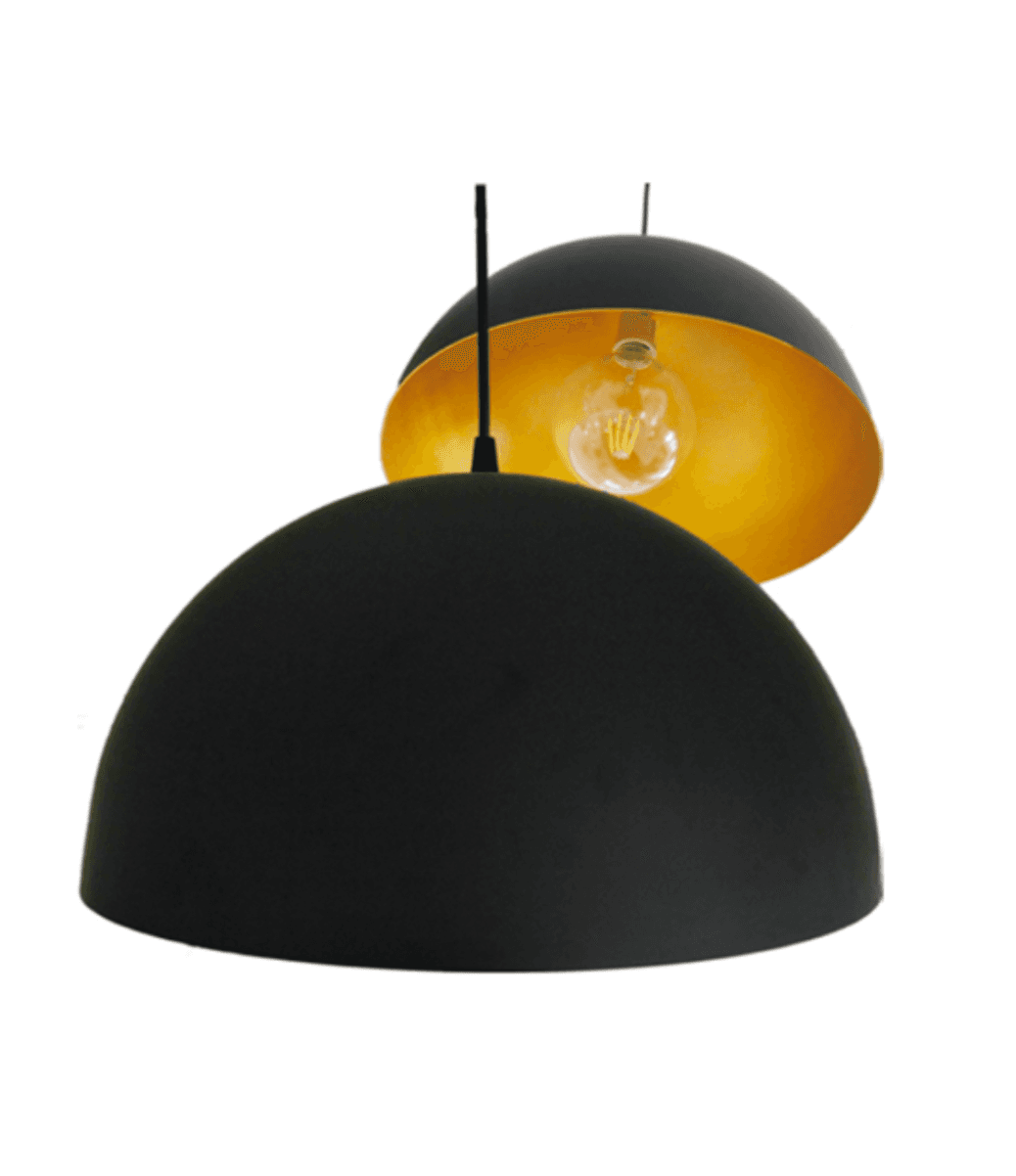 Candeeiro suspensão vintage liso meia bola E27
