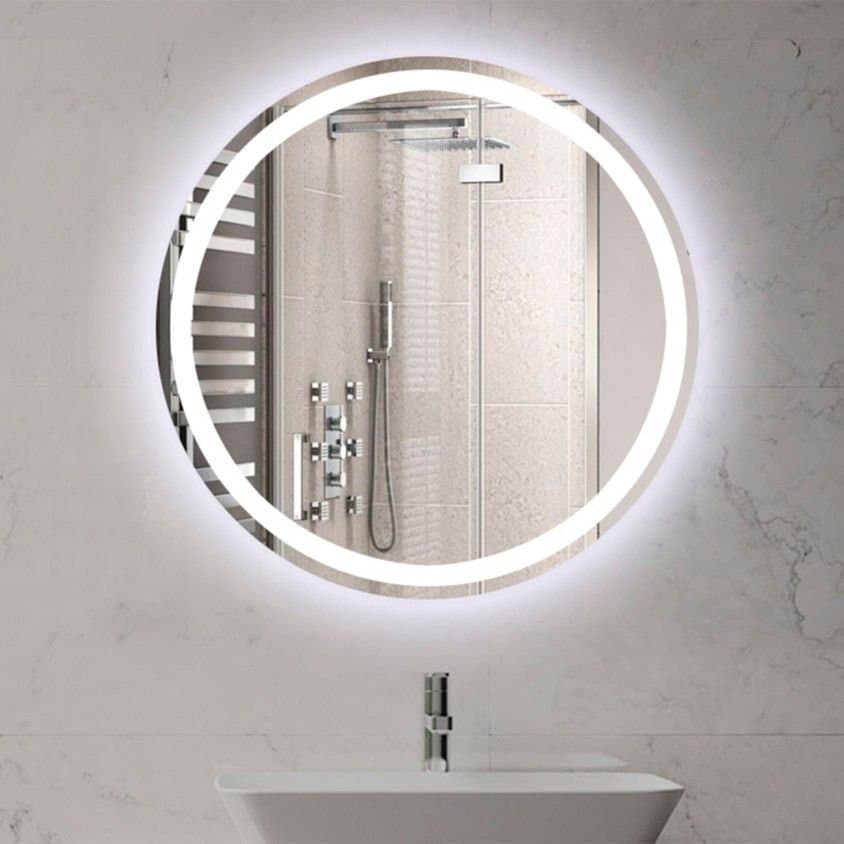 Espelho LED redondo anti-embaçamento 25W
