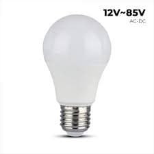 Lâmpada LED A60 E27 CRI>80 - 9W AC-DC 12V-85V