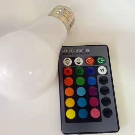 Lâmpada LED G45 E27 RGB C/ Comando CRI>80 - 3W