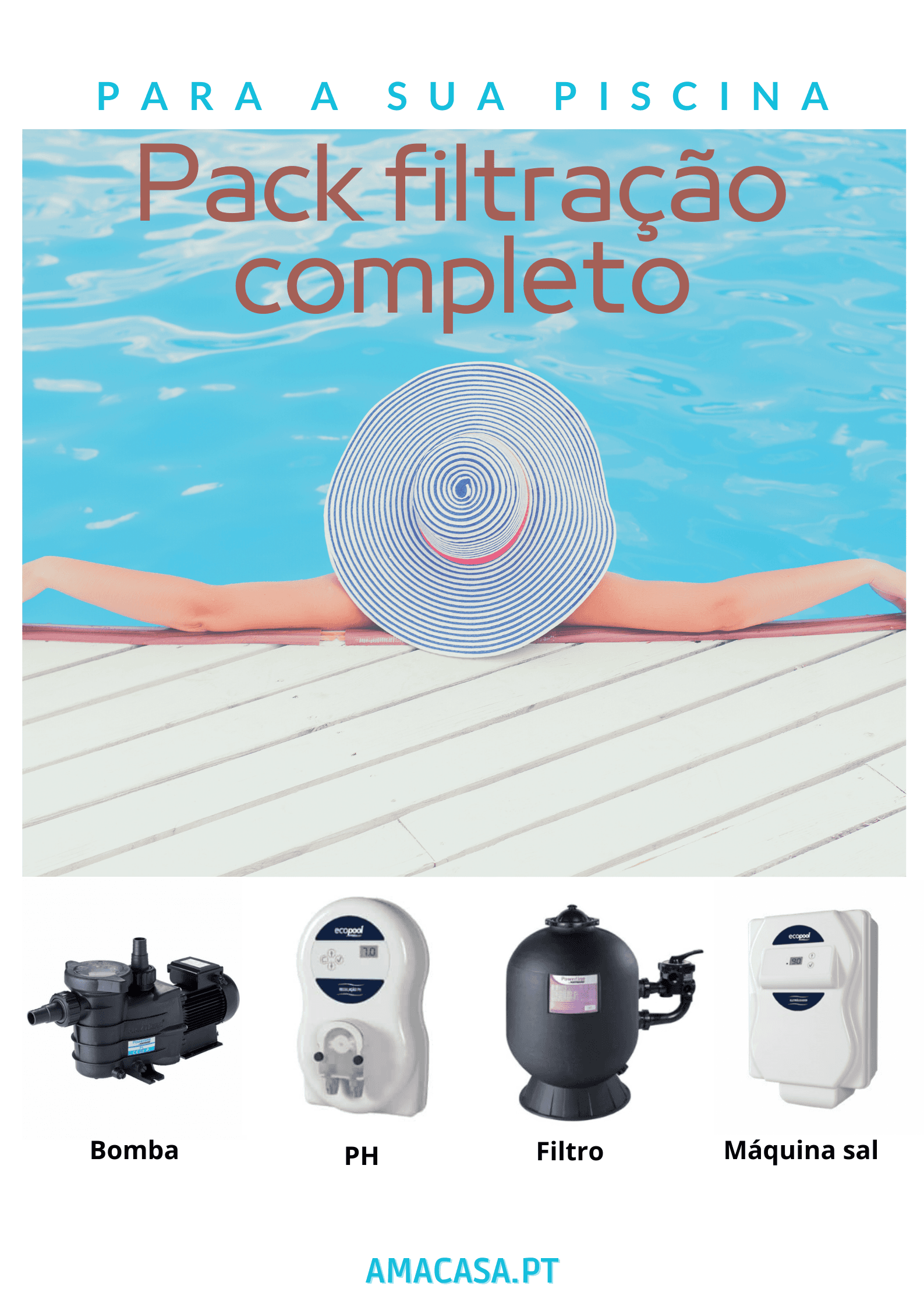 Pack piscina filtração completo